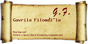 Gavrila Filoméla névjegykártya